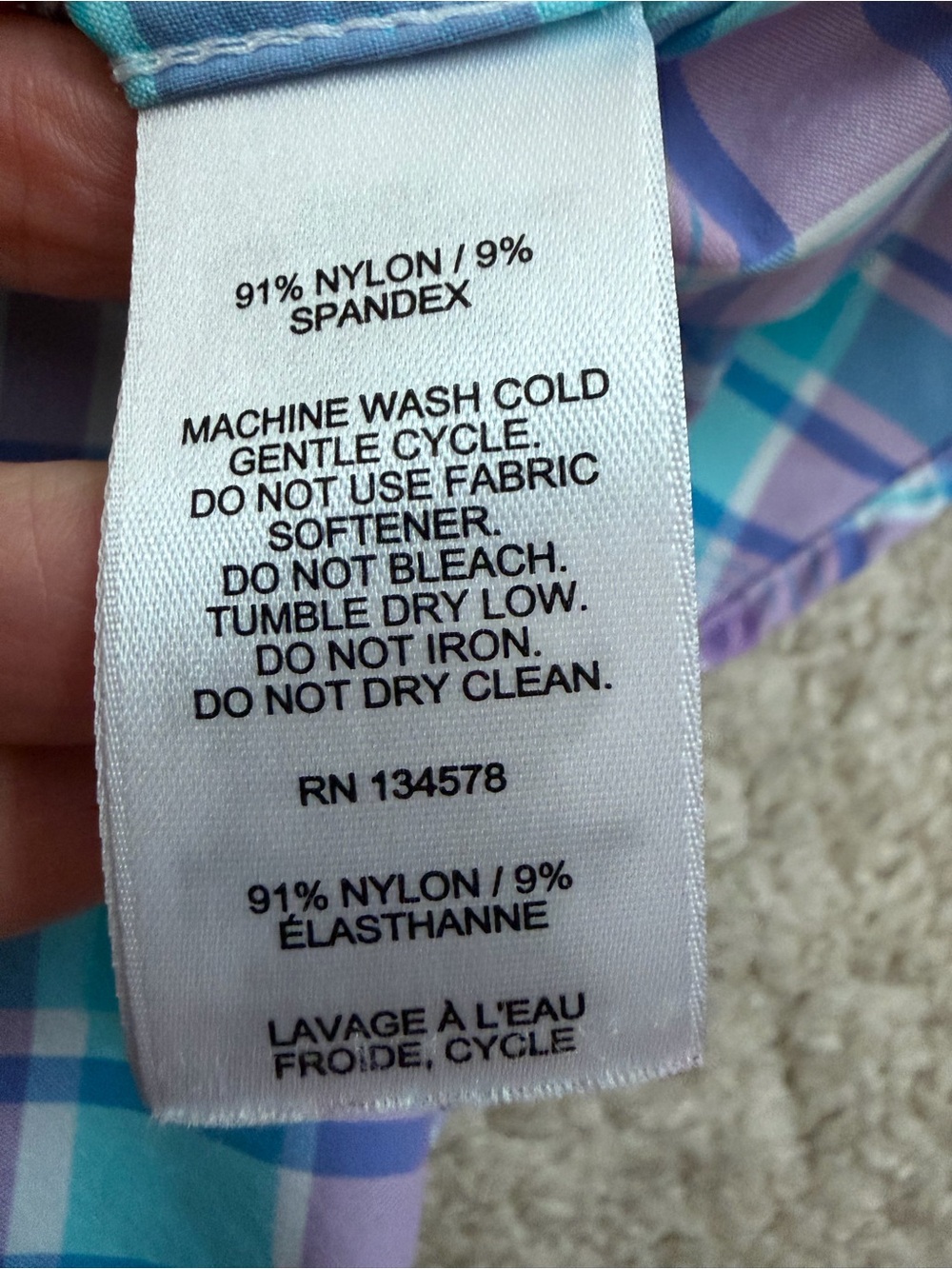 Vineyard Vines On-The-Go Performance Men's L Plaid Button Down Shirt Purple Blue - Picture 5 of 7